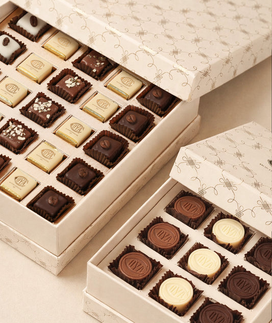 Boîte avec Pralines et Quadrotti